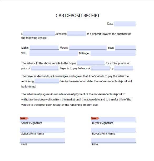 4-car-deposit-forms-word-excel-templates