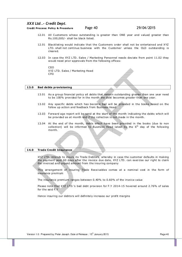 4 Credit Policy Templates Word Excel Templates