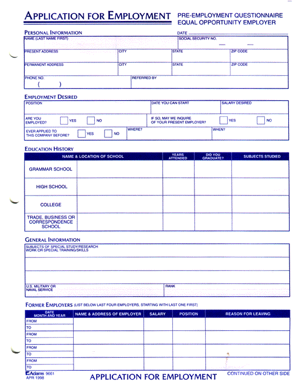 8 Employment Application Word Template Template Guru