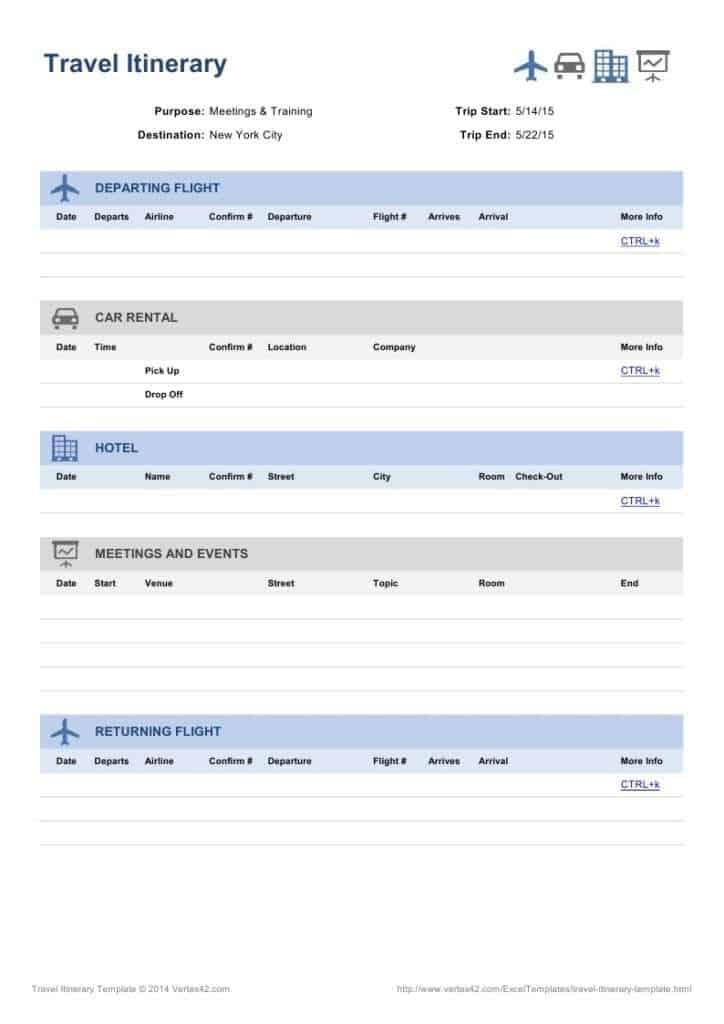 6+ Travel Itinerary Templates - Word Excel Templates