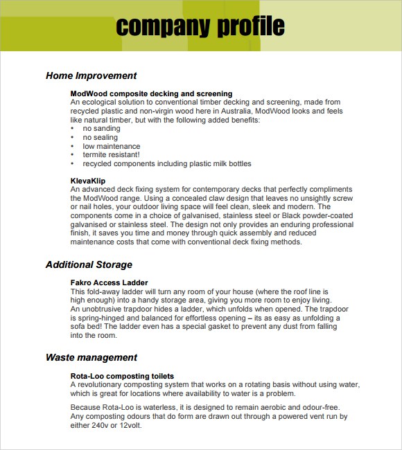 example of industry profile in business plan