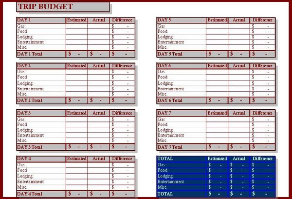 Travel Budget Templates original reference preview 4