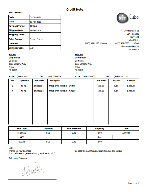 Credit Note Formats - Word Excel Templates