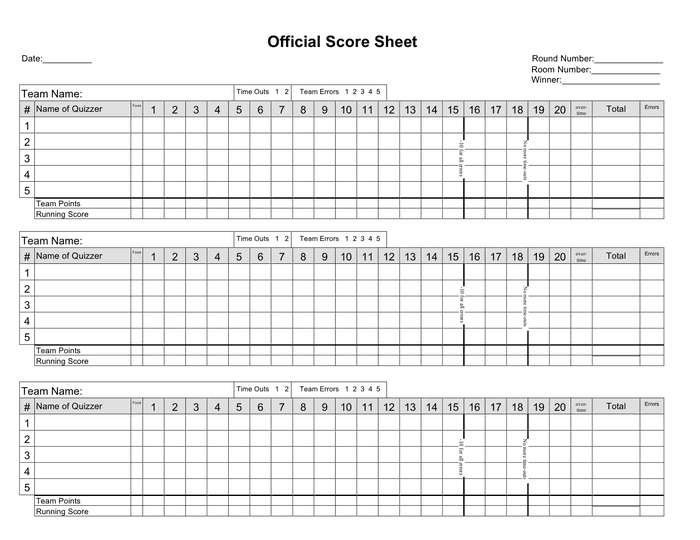 How To Create A Score Sheet In Excel Excel Templates