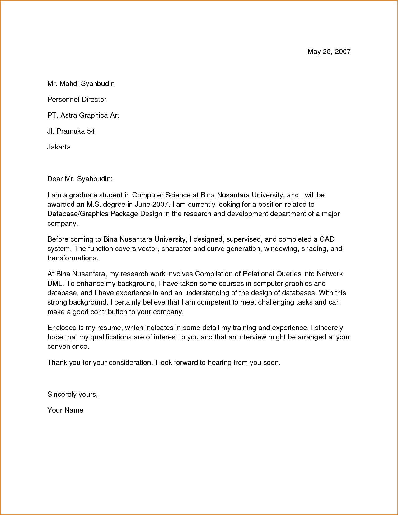 cover letter for internship application examples
