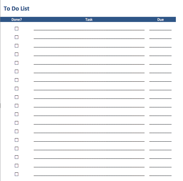 To Do List In Microsoft Word