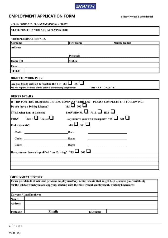 12 Free Job Application Form Templates Word Excel Templates