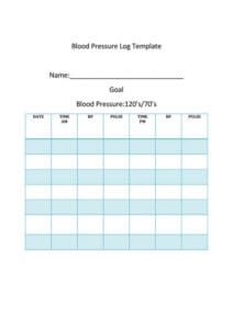 free blood pressure chart to print