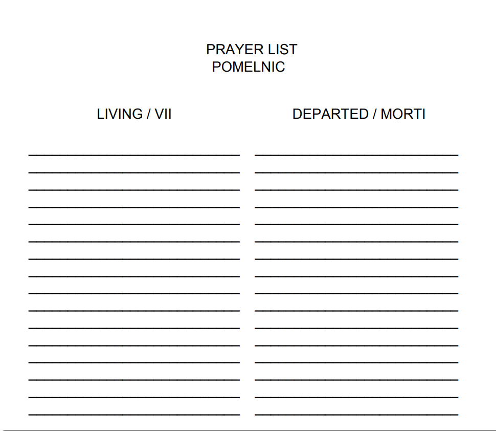 Preview of Living and Departed Prayer List PDF