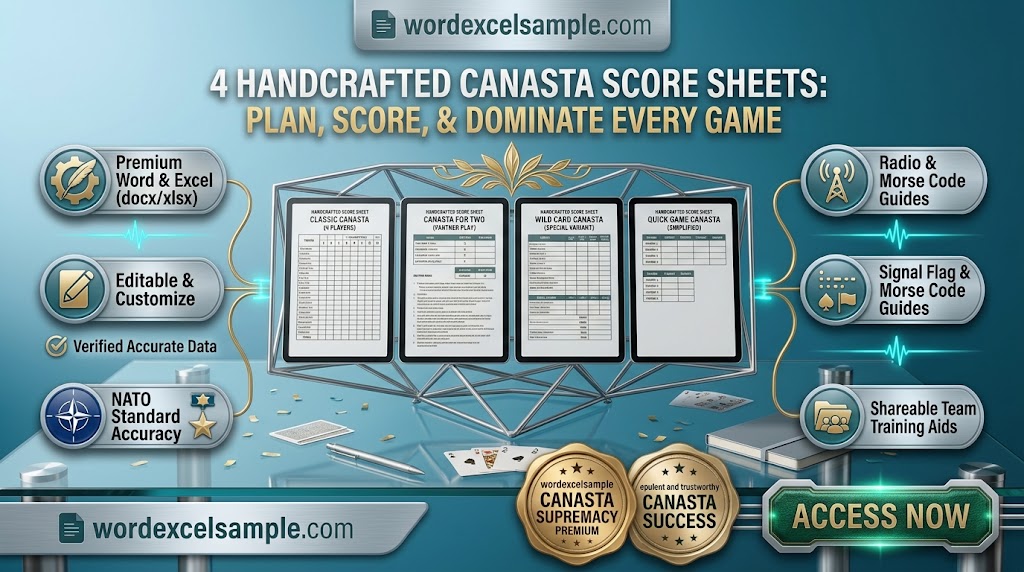 Canasta Score Sheet Templates