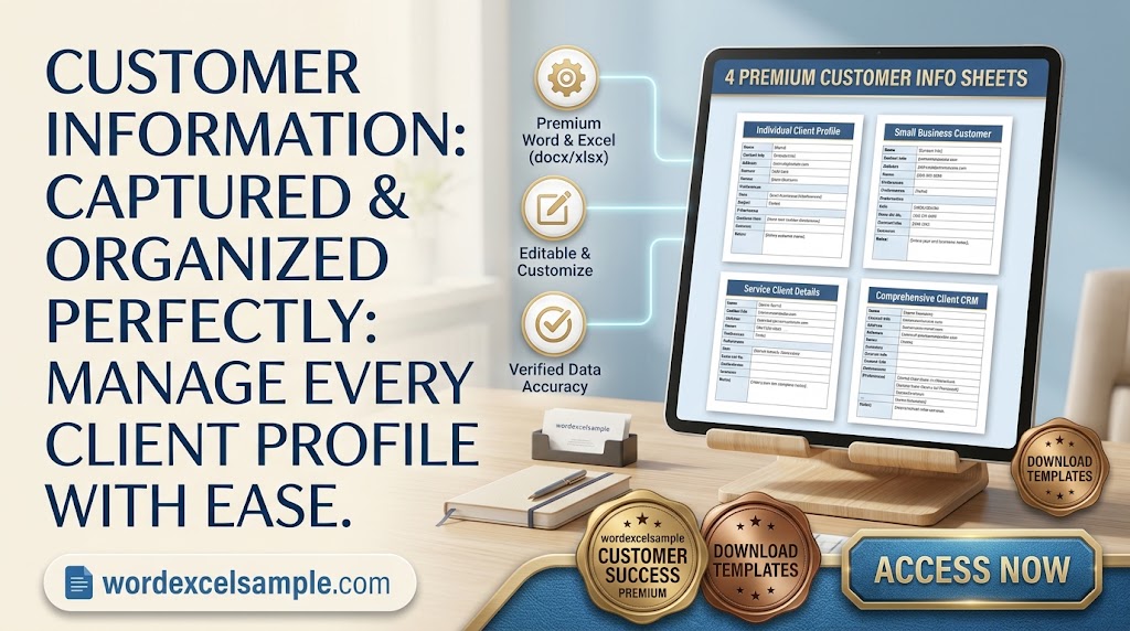 customer information sheet templates