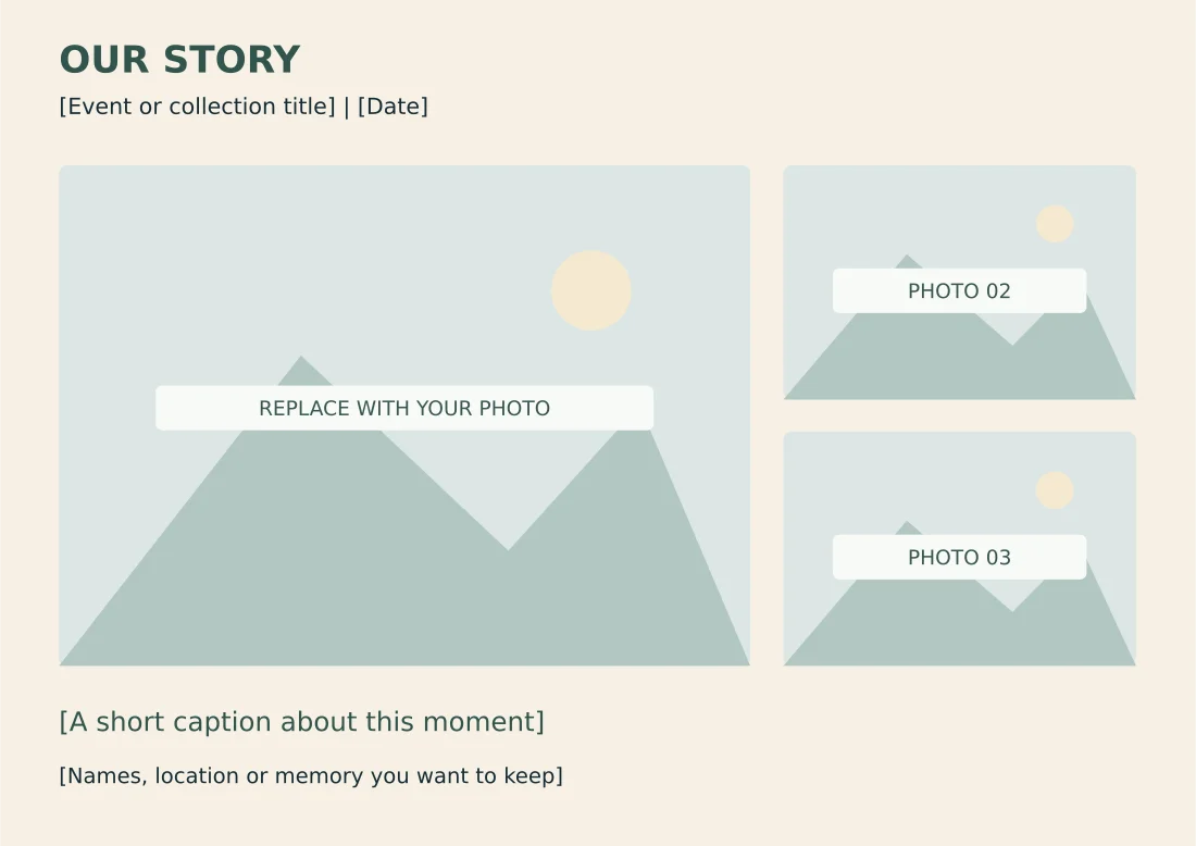 Preview of Landscape Story Photo Album Page
