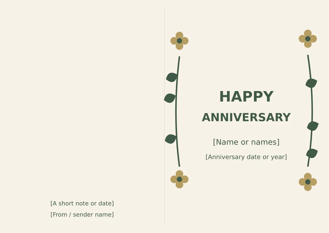 Preview of Botanical Anniversary Card