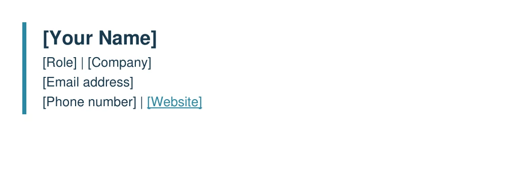 Preview of Compact Professional Email Signature