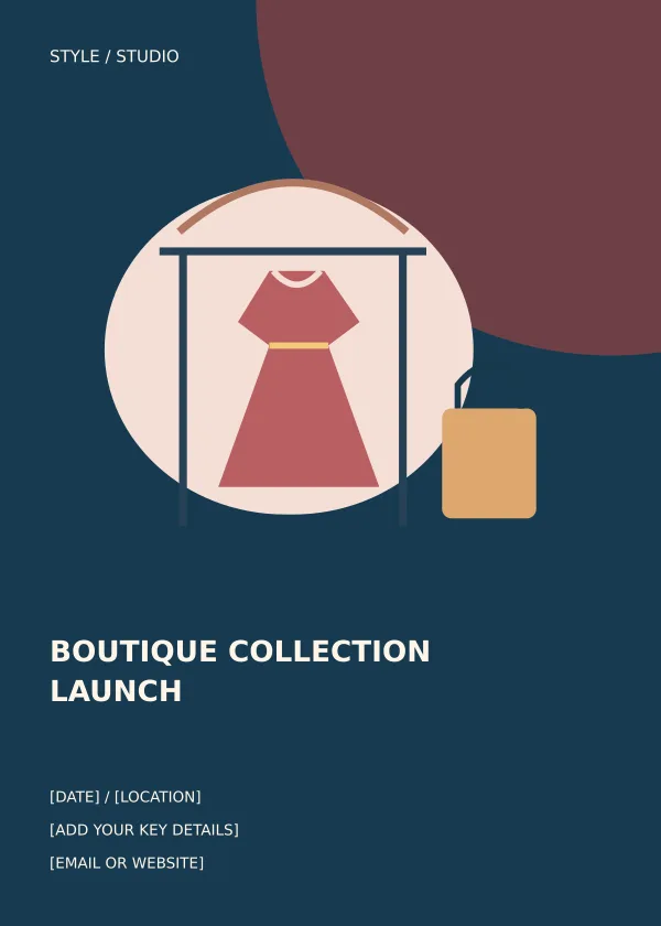 Boutique Collection Launch fashion flyer template preview