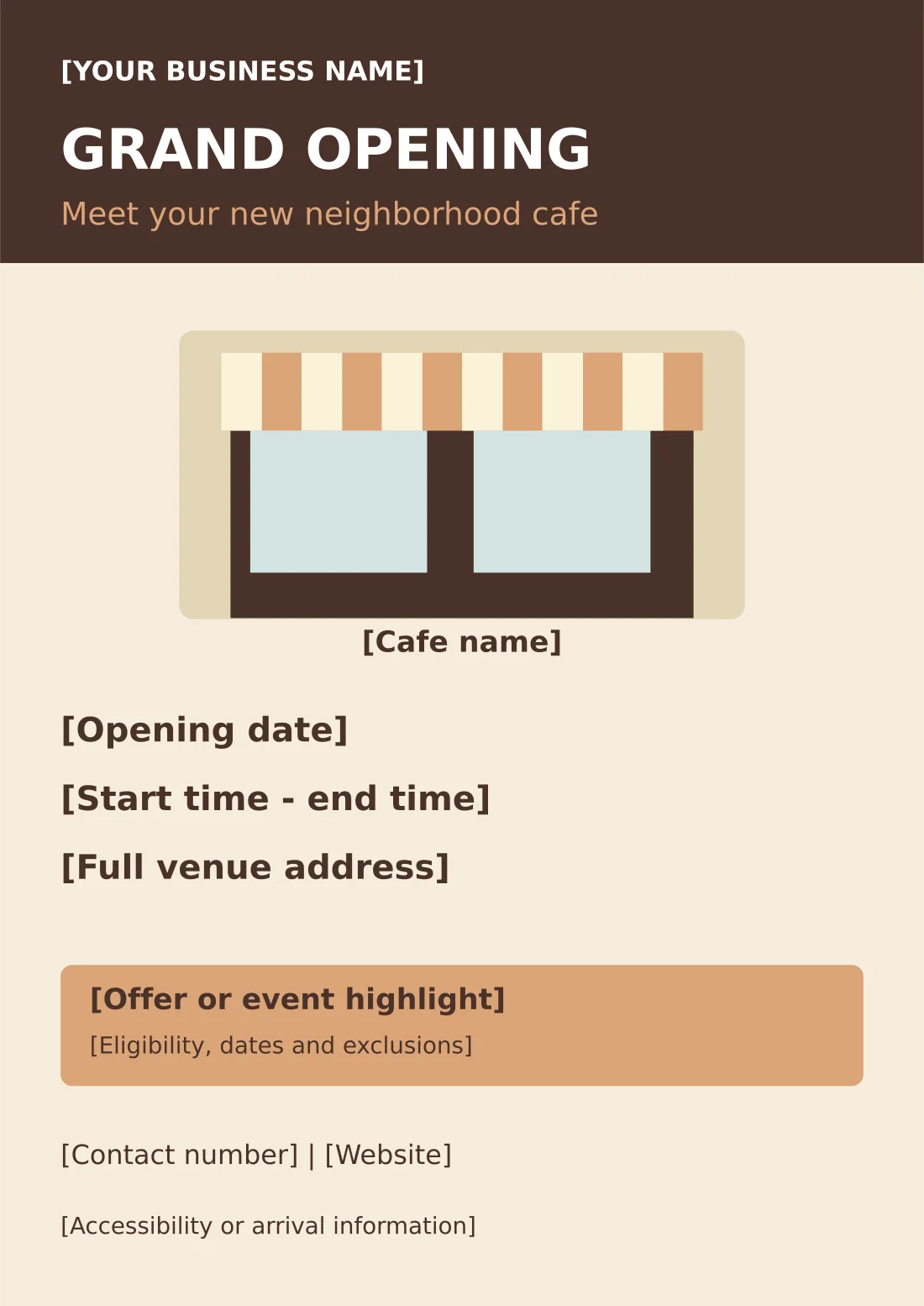 Preview of Neighborhood Cafe Grand Opening Flyer