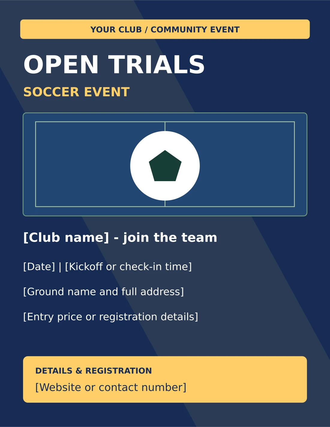 Preview of Club Open Trials Soccer Flyer
